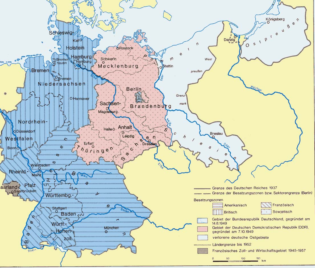 Карта германии 1960